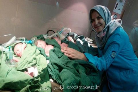 بیمارستان بقیه الله برای نخستین بار میزبان چهارقلوها شد